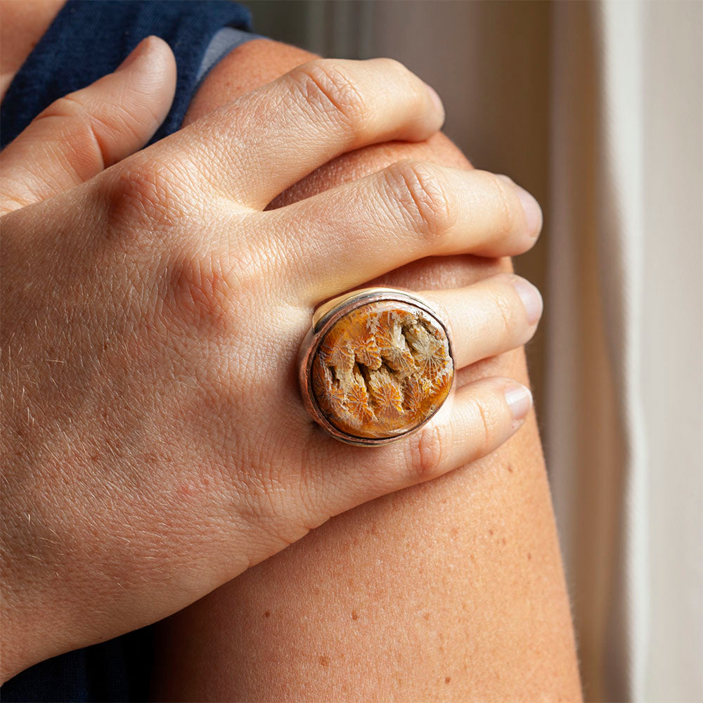 Fossilized Coral Ring